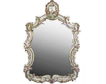 Capodimonte Mirror Antique Mirror Capodimonte Porcelain Mirror Ceramic Mirror Antique Wall Mirror Expensive Mirror Ornate Wall Mirror