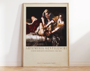 Artemisia gentilschi - Judith enthauptet Holofernes Kunstdruck, Fine Art Druck, Museum Poster, Aesthetic Poster