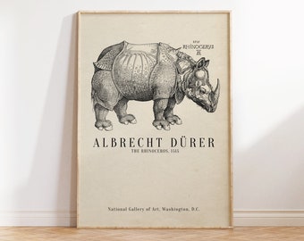 Albrecht Durer - The Rhinoceros art print, Famous Art print, Museum Poster, Aesthetic Poster