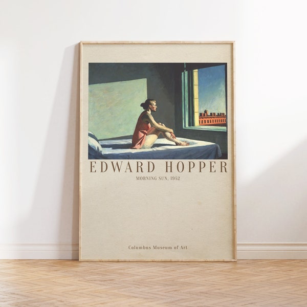 Edward Hopper - Morning sun art print, Famous Art print, Museum Poster, Aesthetic Poster