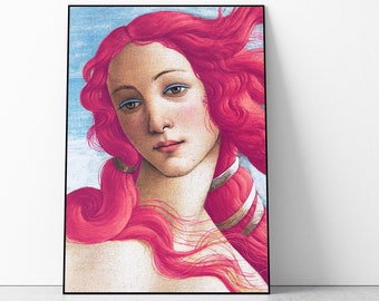 Pink Haired Venus Art Print, Aesthetic Modern Wall Art, Pop Art