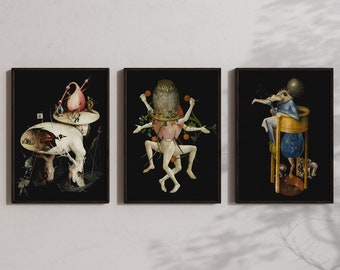 SET OF 3 Hieronymus Bosch Prints, Fine Art prints, Museum Posters