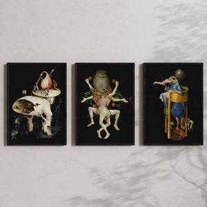 SET OF 3 Hieronymus Bosch Prints, Fine Art prints, Museum Posters