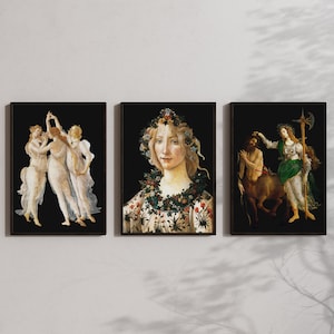 SET OF 3 Botticelli Prints, Renaissance Art prints, Museum Posters, Fine Art Prints