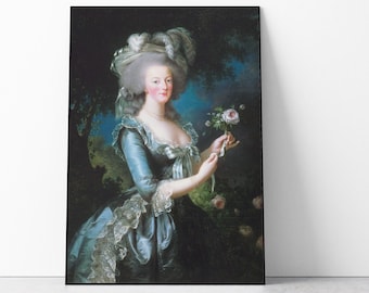 Marie Antoinette Portrait art print, Rococo Art
