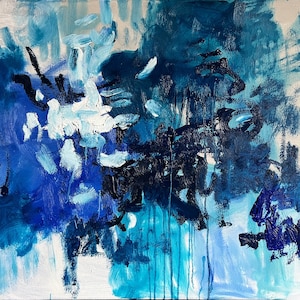 Original Contemporary Art, Horizontal Large Abstract painting, Oil Painting on canvas