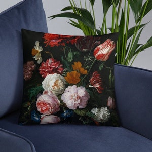 Gothic Floral Throw Pillow Dark Floral Gothic Floral Throw Pillow Dark Floral