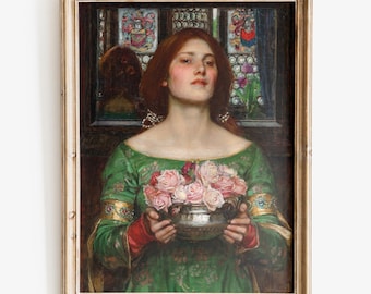 John William Waterhouse - Gather Ye Rosebuds While Ye May art print, Fine art print, Pre Raphaelite art