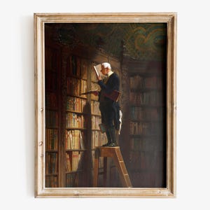 Carl Spitzweg - The Bookworm art print, Fine Art print