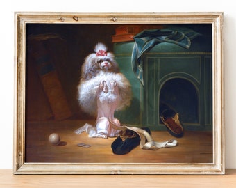 Jean-Jacques Bachelier - Un perro de la raza Havannah Impresión de arte, Impresión de arte para perros, Arte estético de la pared, Arte extraño
