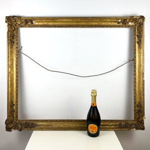 19th century Large Antique Gilt Wood Frame, Vintage Wood Picture Frame, Antique Home Decor