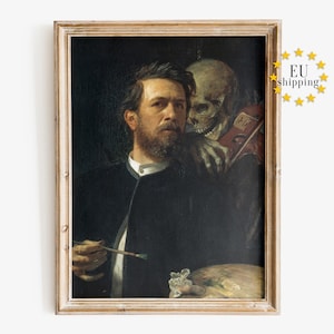 Arnold Böcklin - Self-Portrait with Death Playing the Fiddle, Fine Art Print, EU shipping