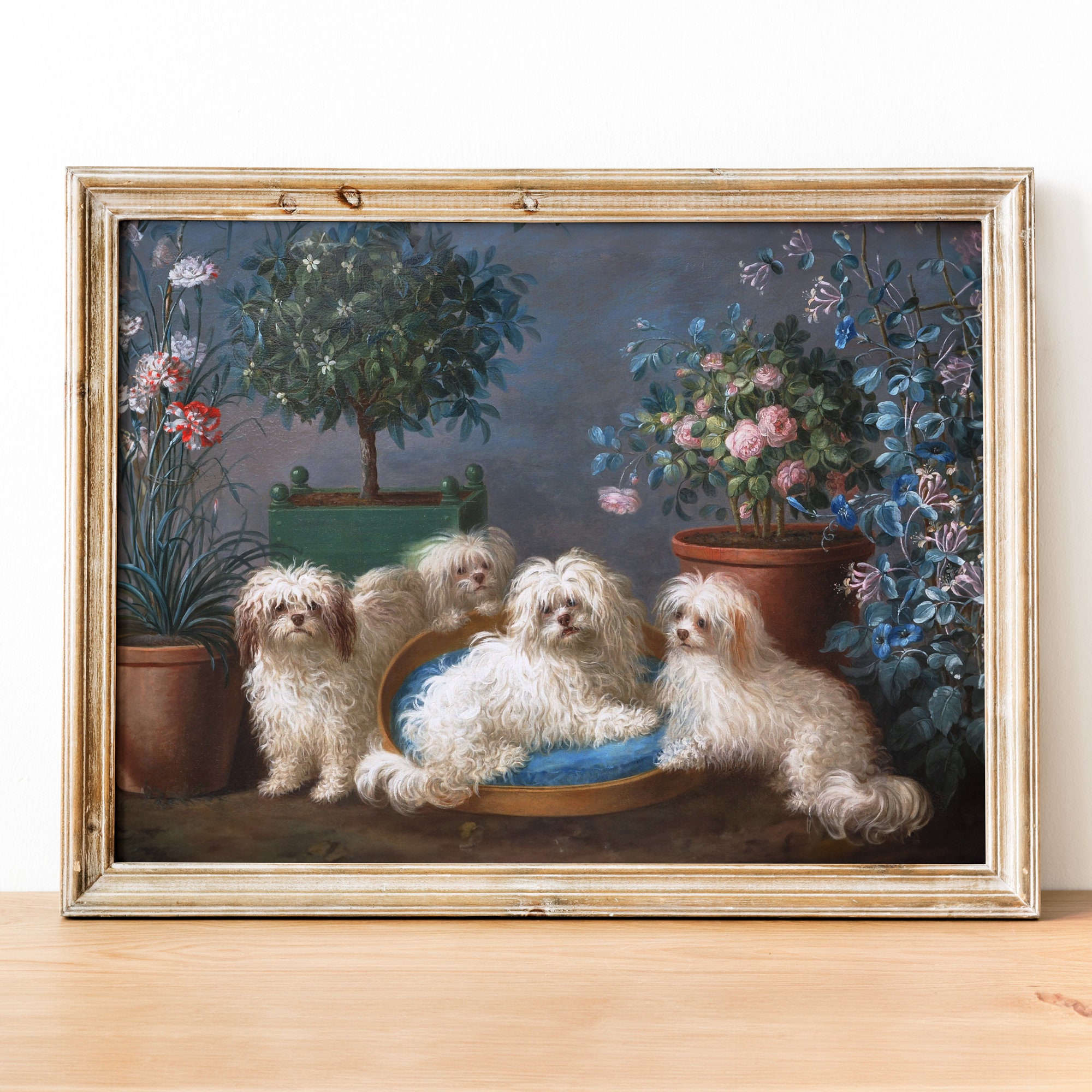 Maltese dogs Art Print, Fine art print, Aesthetic Wall art, Weird art