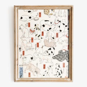 Utagawa Kuniyoshi - Cats art print, Japanese Fine art print