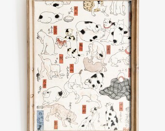 Fine Art Cat Painting, Tabby Cat Art Print, Madaraneko