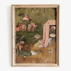 Hieronymus Bosch - Allegory of Intemperance art print, Fine Art Print, Medieval weird art