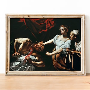 Caravaggio - Judith beheading Holofernes art print, Museum-quality Fine Art print
