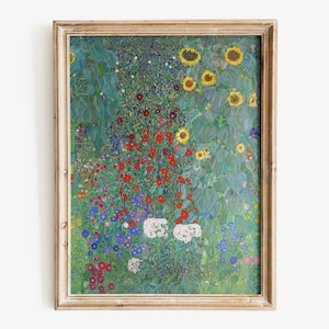 Gustav Klimt - Bauerngarten mit Sonnenblumen Kunstdruck, Fine Art Print in Museumsqualität