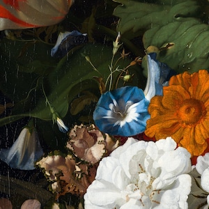 Cartel de arte floral oscuro, cartel de pintura floral holandés, impresión floral oscura grande, cartel de arte botánico oscuro imagen 5