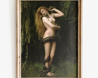 John Collier - Lilith art print, Fine art print, Goddess Art