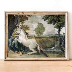 Domenichino - Virgin and Unicorn art print, Renaissance Wall Art