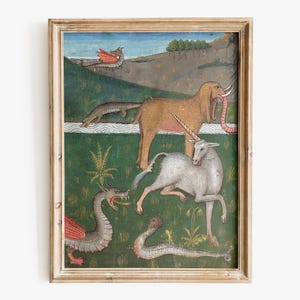 Medieval Fauna of Ethiopia art print, Weird medieval art, Medieval marginalia fine art print
