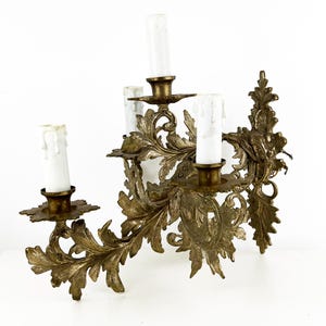 Antique Large Brass Wall sconce, Ornate Rococo style wall light