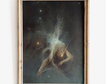 Witold Pruszkowski - Impresión de arte estrella fugaz, impresión de bellas artes con calidad de museo, arte oscuro cambiante