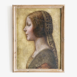 Leonardo da Vinci - Profile of a Young Fiancée, Fine Art Print, Renaissance art