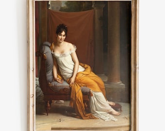 François Gérard - portrait of Juliette Récamier art print, Classical art print