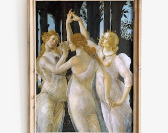Sandro Botticelli - Three Graces art print, Renaissance Wall Art