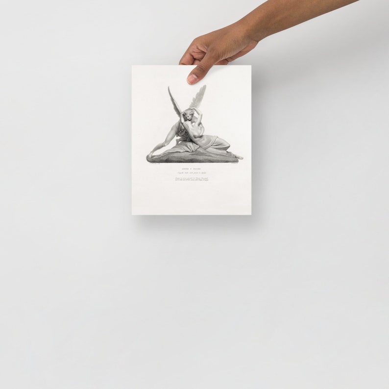 Psyche Revived by Cupid's Kiss art print, Sensual art, Victorian wall art, Light academia art
