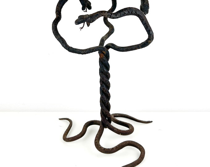 Antique Cast Iron Snake Stand, Gothic Decor, Snake Sculpture, Oddities ...