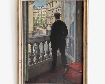 Gustave Caillebotte - Young Man at His Window art print, Museum-quality Fine Art print