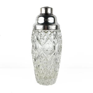 Vintage italienischer Kristall und 800er Silber Cocktail-Shaker, antiker Martini-Shaker, Vintage Barware