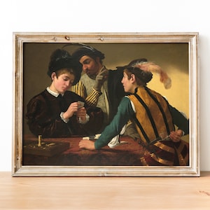 Caravaggio - Impressão de cartas afiadas, Impressão de arte famosa, Impressão de belas artes