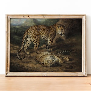 Two leopards art print, Museum-quality Fine Art print