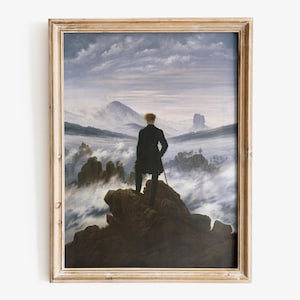 Caspar David Friedrich - Wanderer über dem Nebelmeer Kunstposter