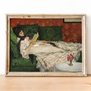 Rupert Bunny - Woman Reading art print, Museum quality Fine Art Print