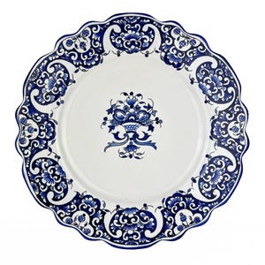Vintage French Vieux Rouen plate, Handpainted plate