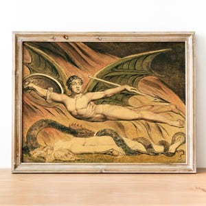 Impression d&#39;art William Blake - Satan exulting over Eve, impression d&#39;art