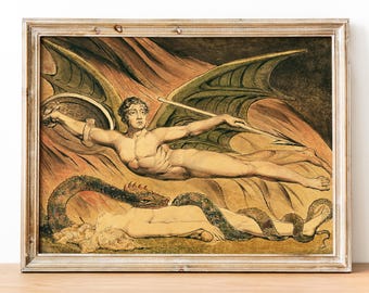 William Blake - Satan Exulting over Eve print, Fine art print