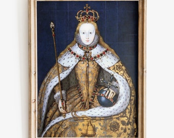 Queen Elizabeth I art print, Portrait painting print, Fine art print