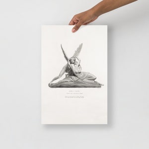 Psyche Revived by Cupid's Kiss art print, Sensual art, Victorian wall art, Light academia art
