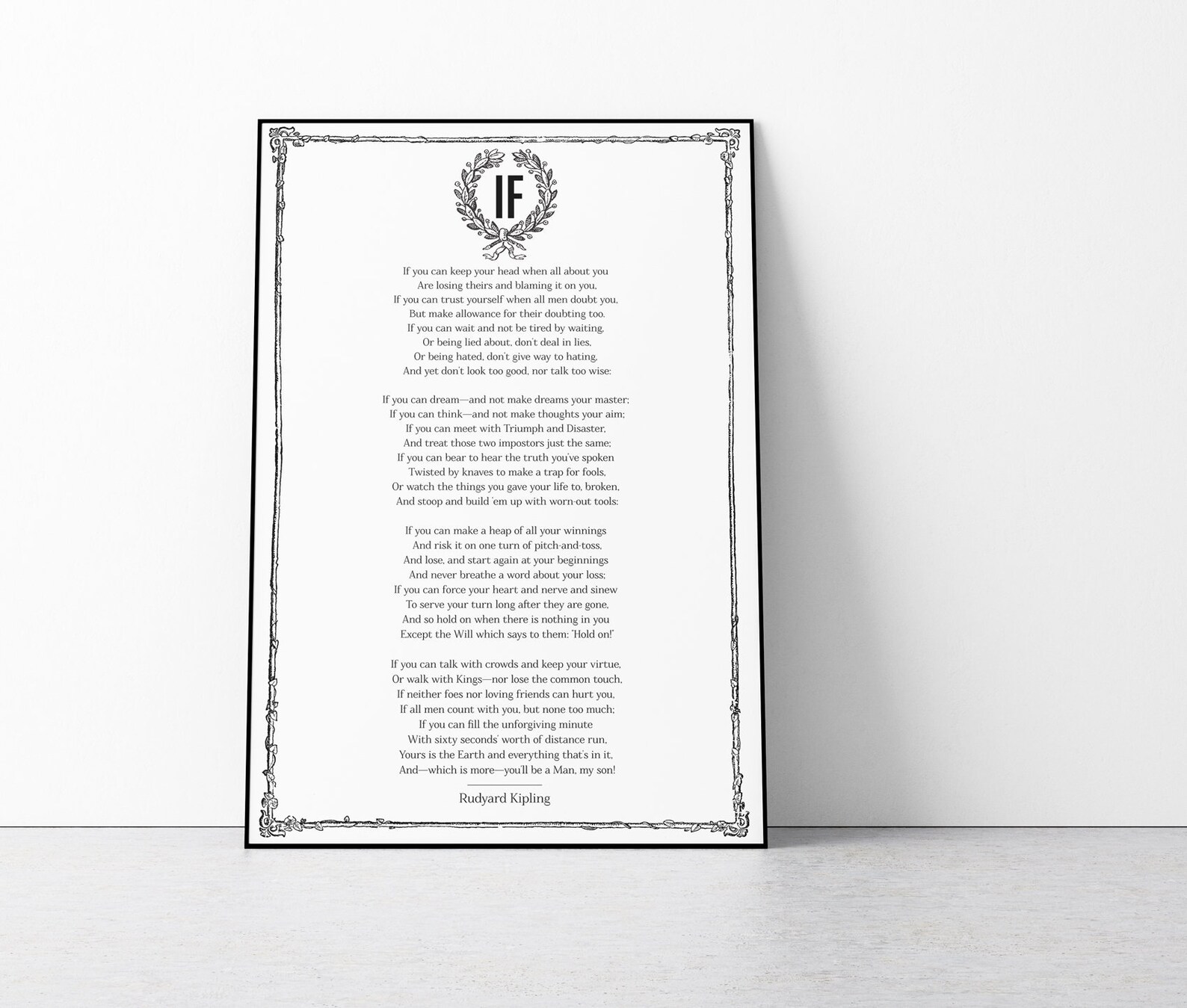 Printable If Poem by Rudyard Kipling Poem Instant Download - Etsy