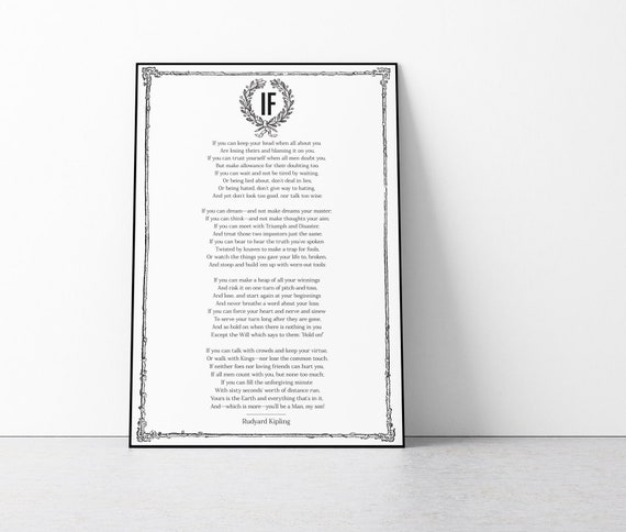 CHOOSE YOUR SIZE IF Poster Rudyard Kipling Great Poem FREE P+P Quality Large