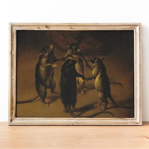 Ferdinand van Kessel - The dance of rats art print, Museum-quality Fine Art print
