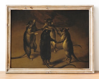 Ferdinand van Kessel - The dance of rats art print, Museum-quality Fine Art print