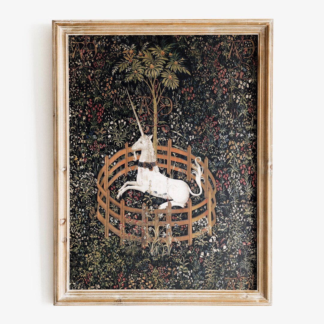 The Unicorn in Captivity Art Print, Renaissance Wall Art - Etsy