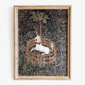 The Unicorn in Captivity art print, Renaissance Wall Art